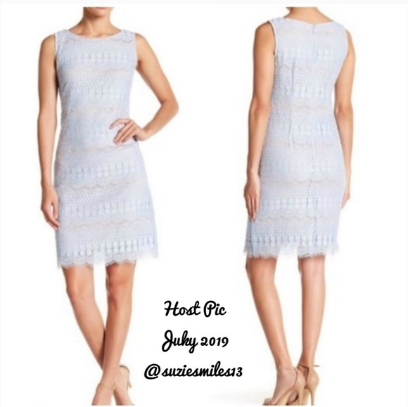 Eliza J Dresses & Skirts - Eliza J Sleeveless Blue Lace Shift Dress NWT